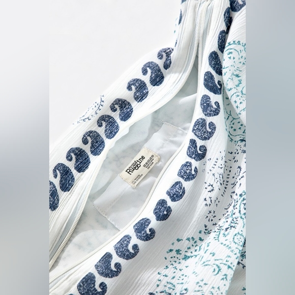 Hobo Beach Yoga Boho Chic Shoulder Bag - Handblock Paisley Print - Fine Cotton - Picture 5 of 6